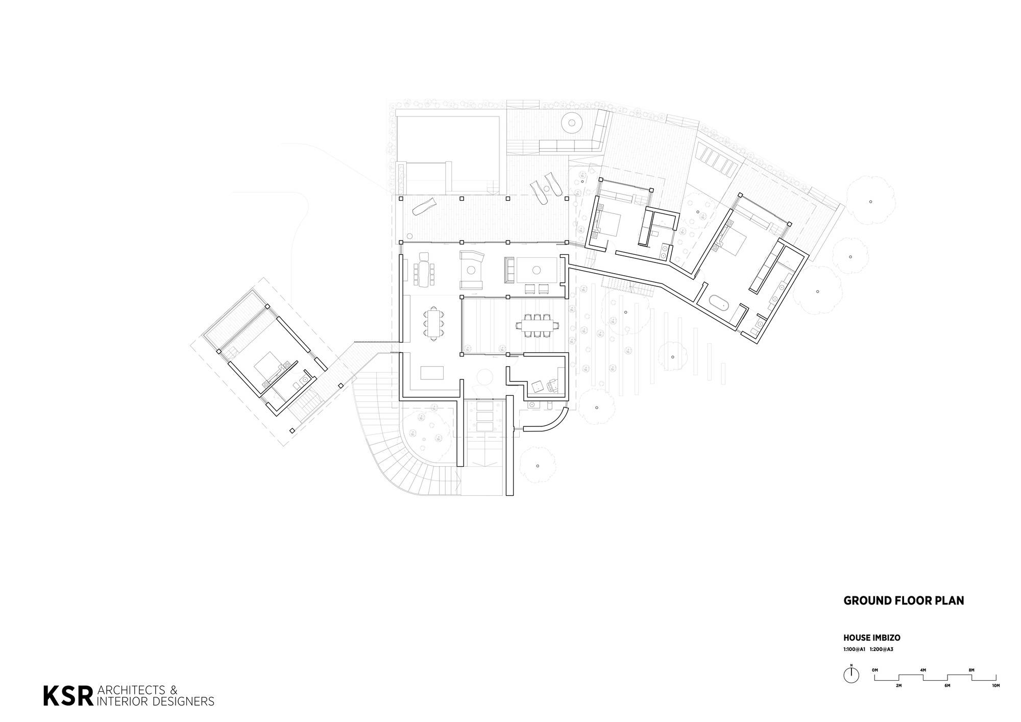 Ground floor plan of the contemporary Imbizo House