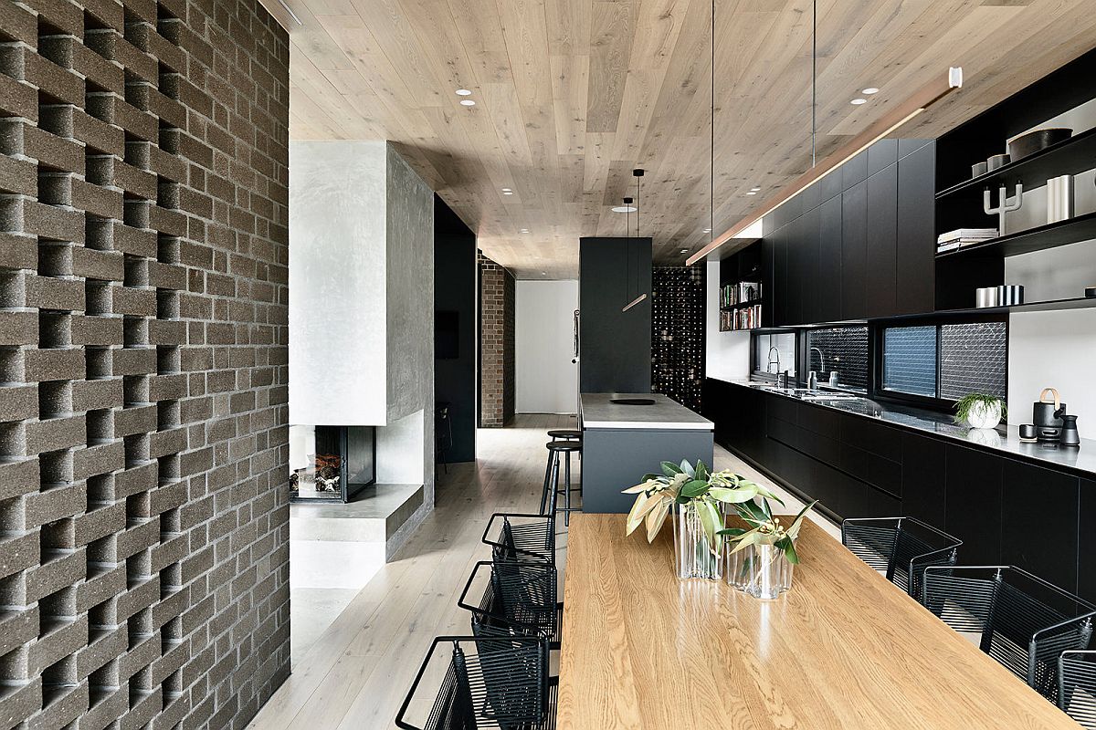 Kitchen, dining area of the new extension with smart, contemporary design