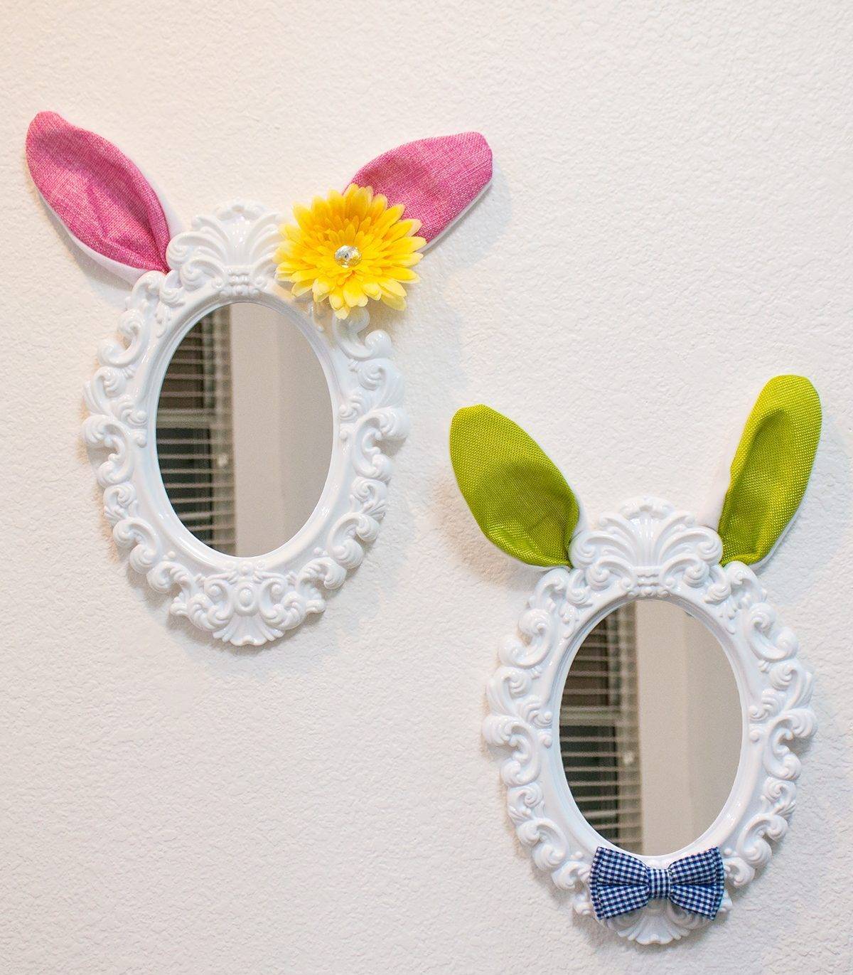 Mirror with bunny ears