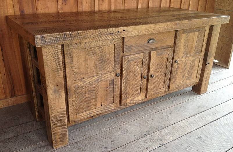 Oak wood kitchen island