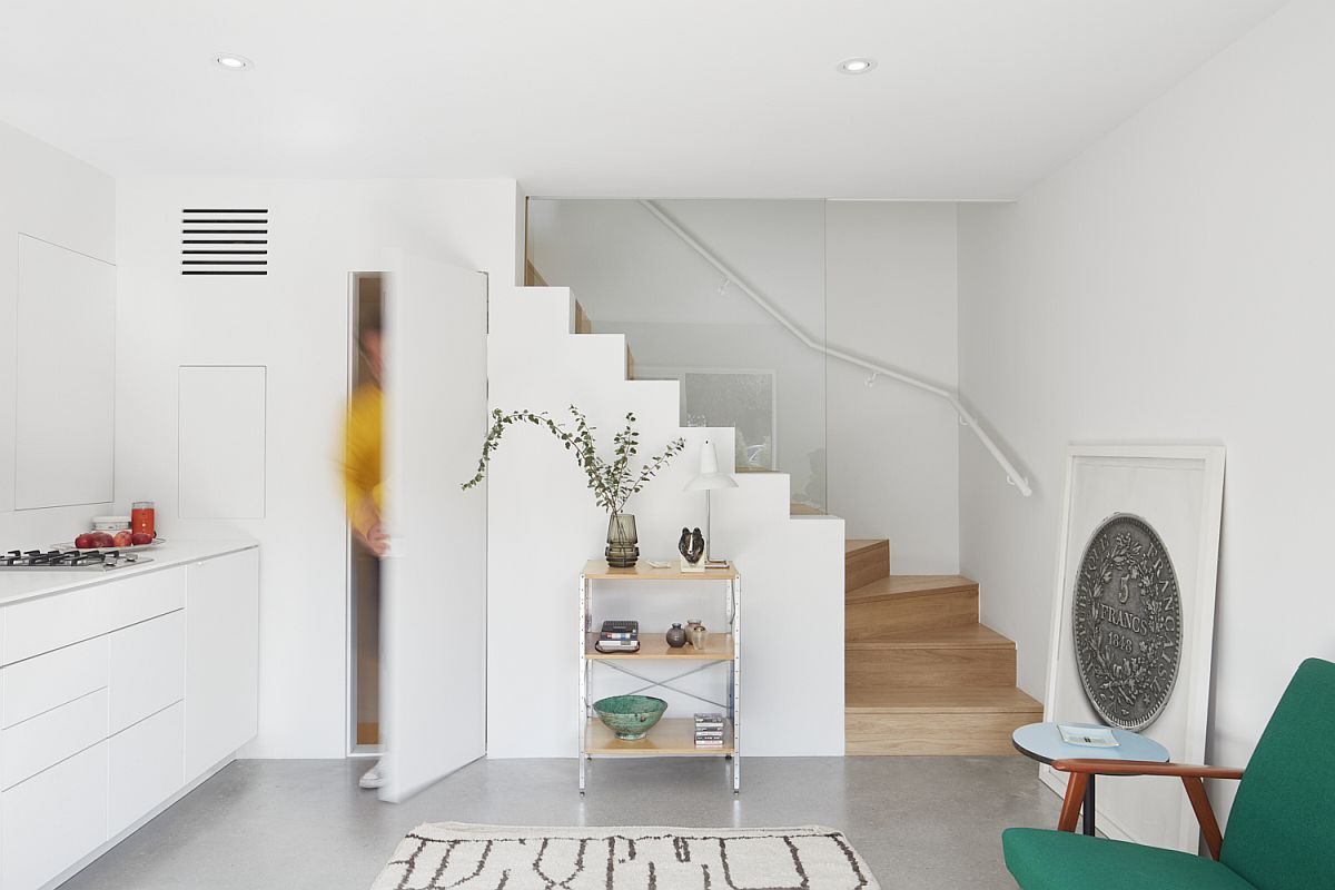 Storage and shelf space under the staircase