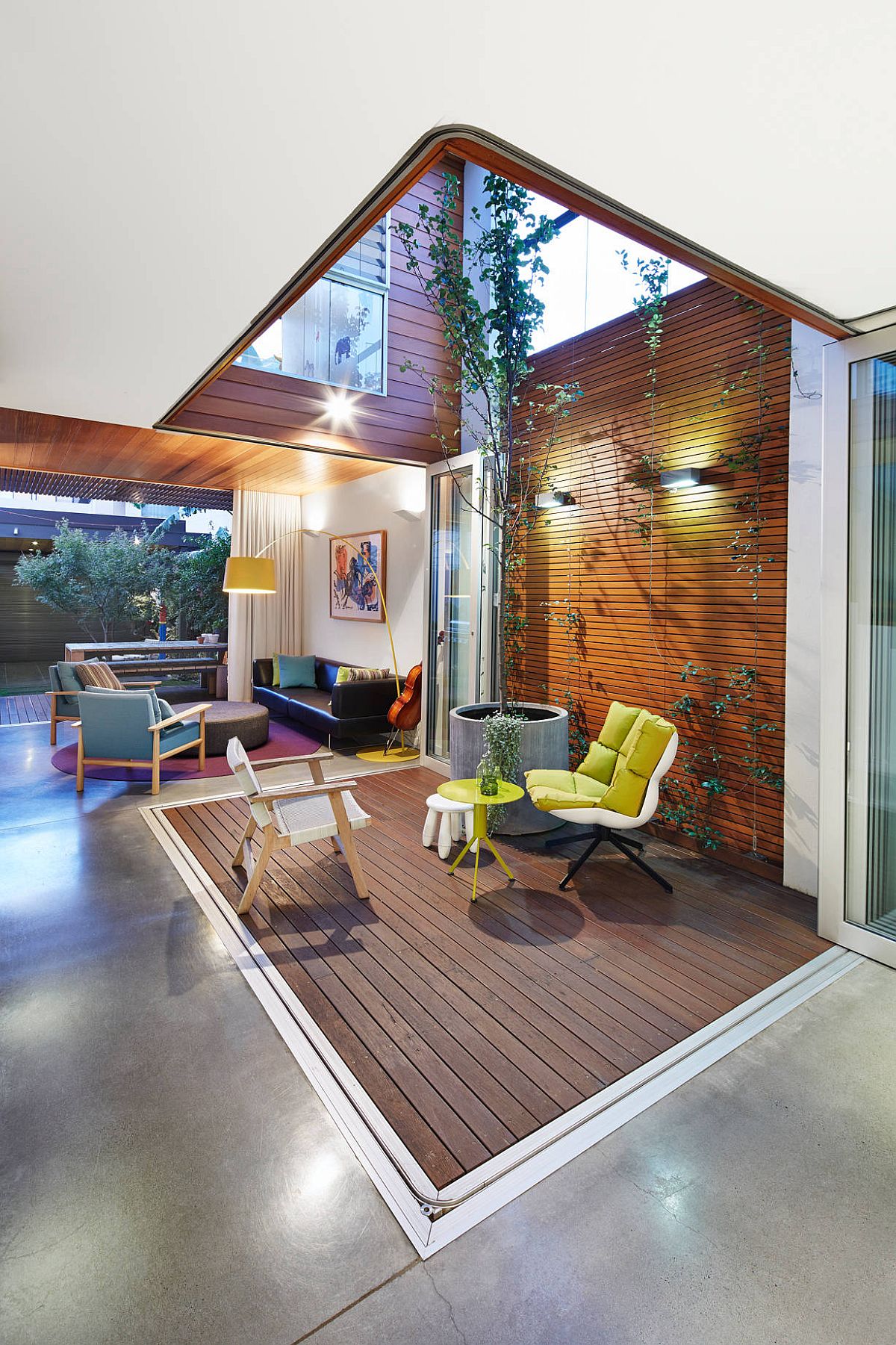 Tiny wooden deck in this Aussie home feels like part of the interior