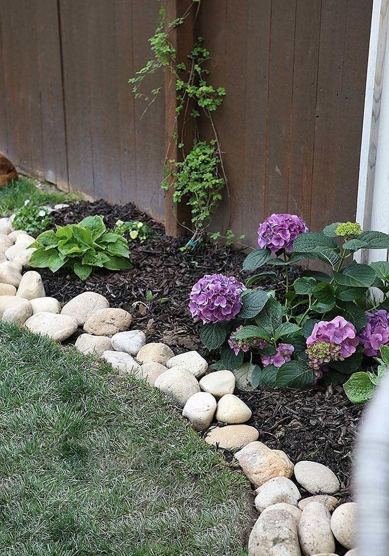 Decorative Garden Edging Stones Shelly Lighting   White Stones Serve As Edging 36495 