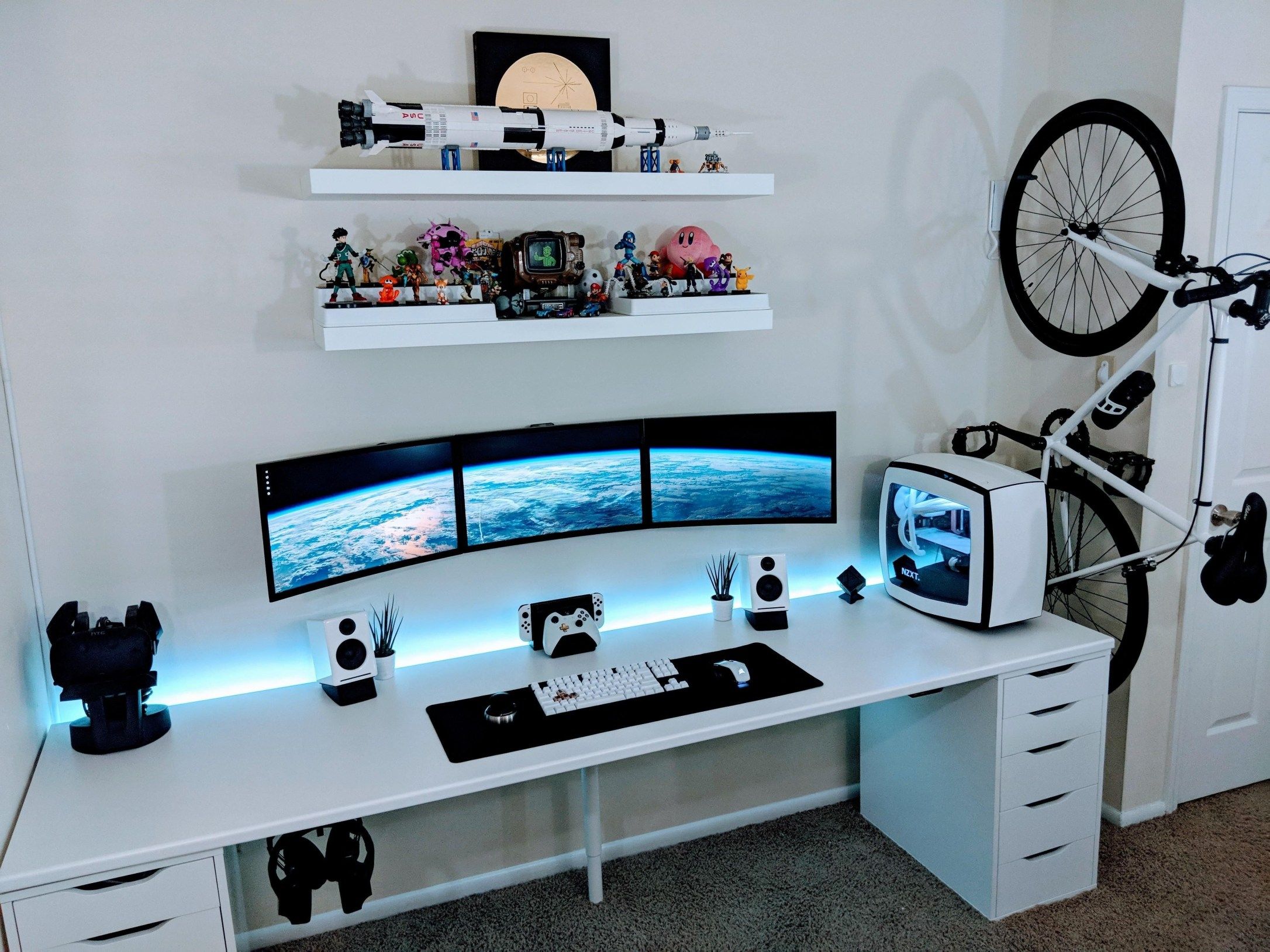 White-themed Video Game Room