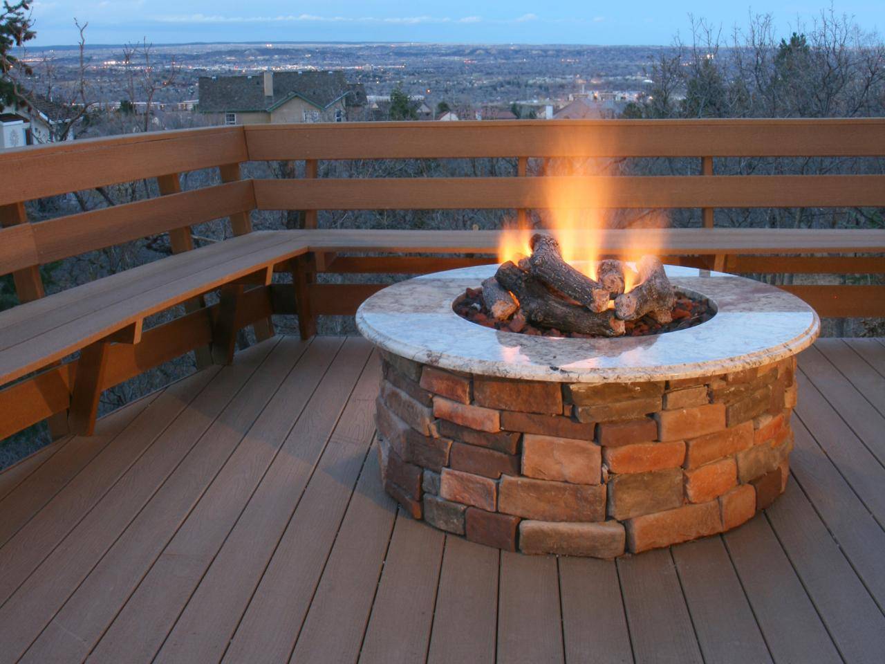 Natural Stone and Brick Outdoor Backyard Fire Pit Steel Ring