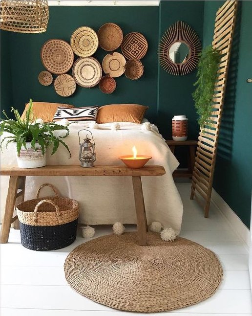 Deep Green Earth Toned Bedroom Urban Outfitters