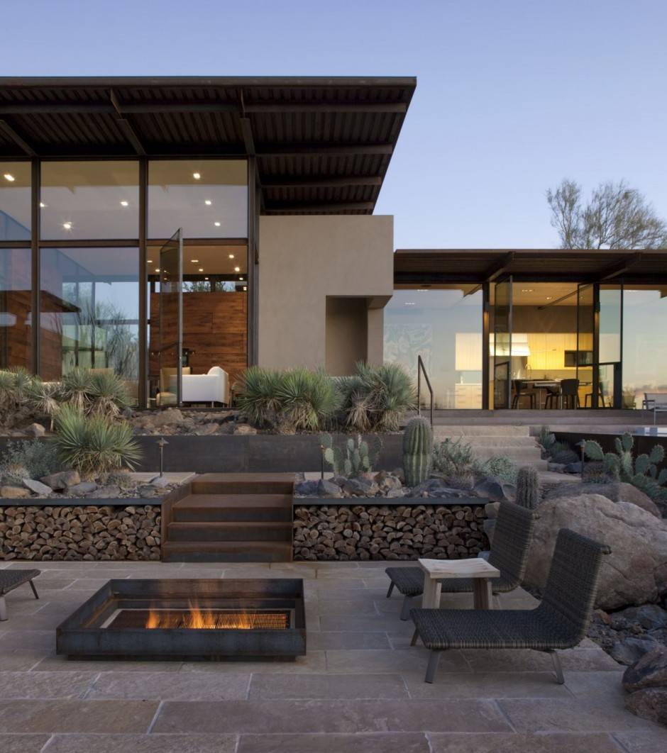 Modern Outdoor Architecture Backyard Fire Pit Ideas 