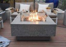 Modern Contemporary Glass and Cement Fire Table Amazon