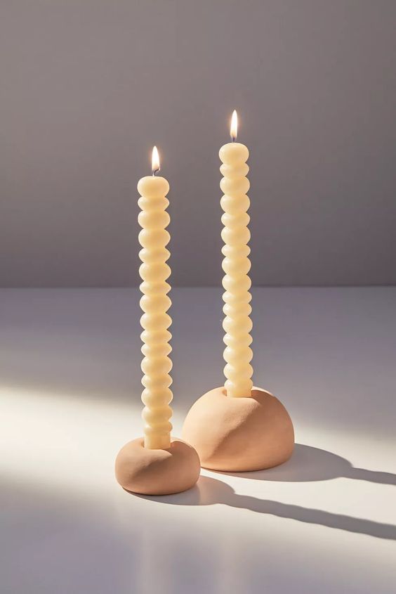 Twisted Taper Candles Beige Urban Outfitters