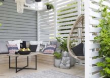 White Modern Fence Privacy Wall Patio