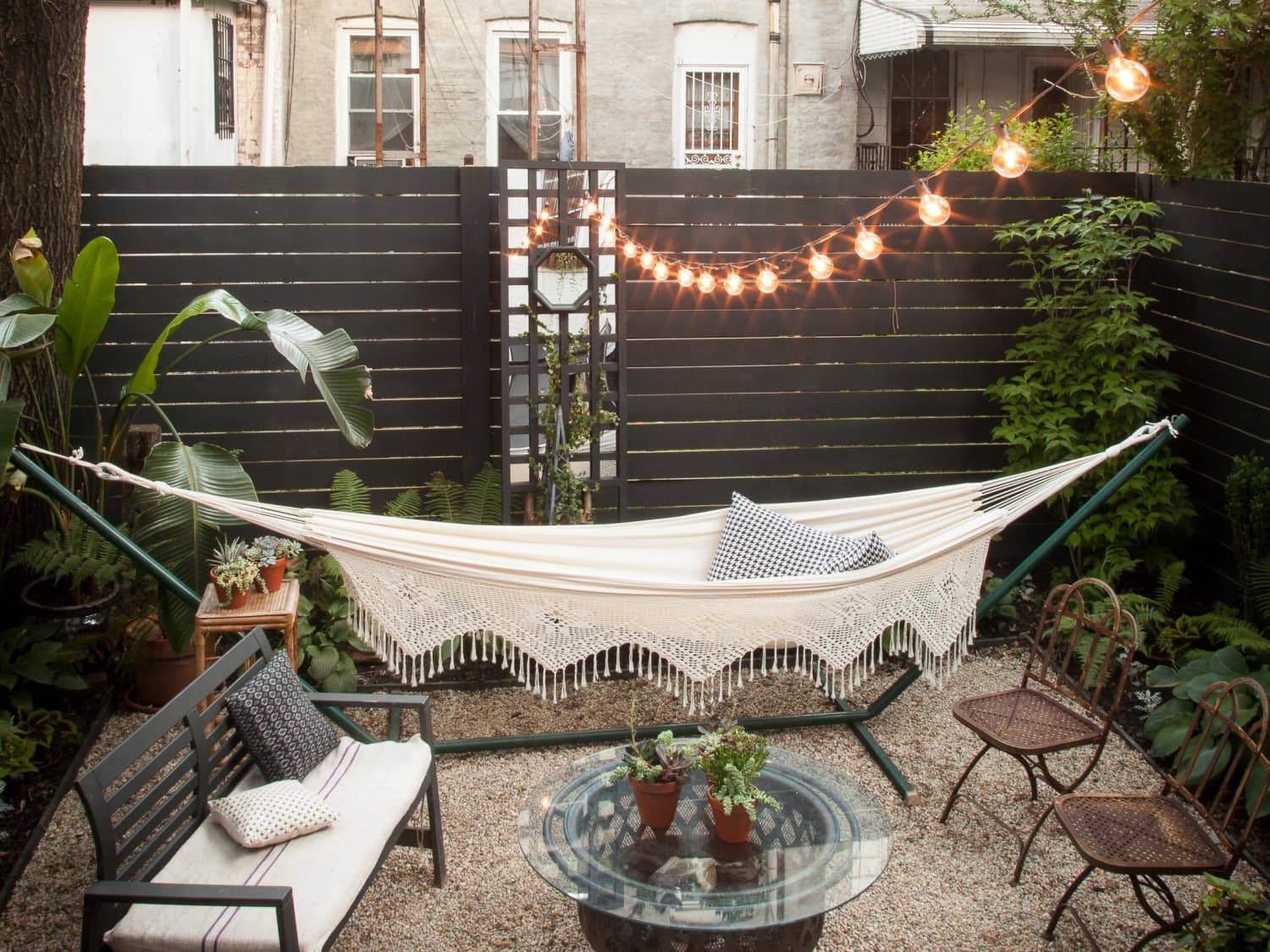 Modern Boho Hammock and Stand Patio Seating