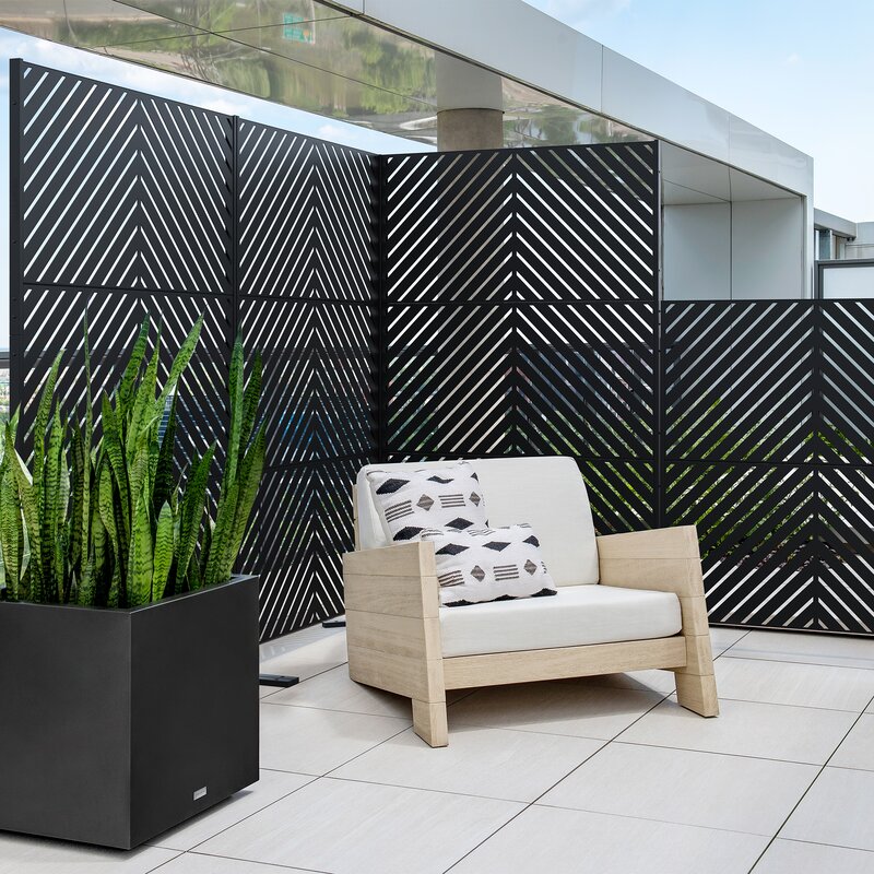 Metal Fence Privacy Wall Modern Patio