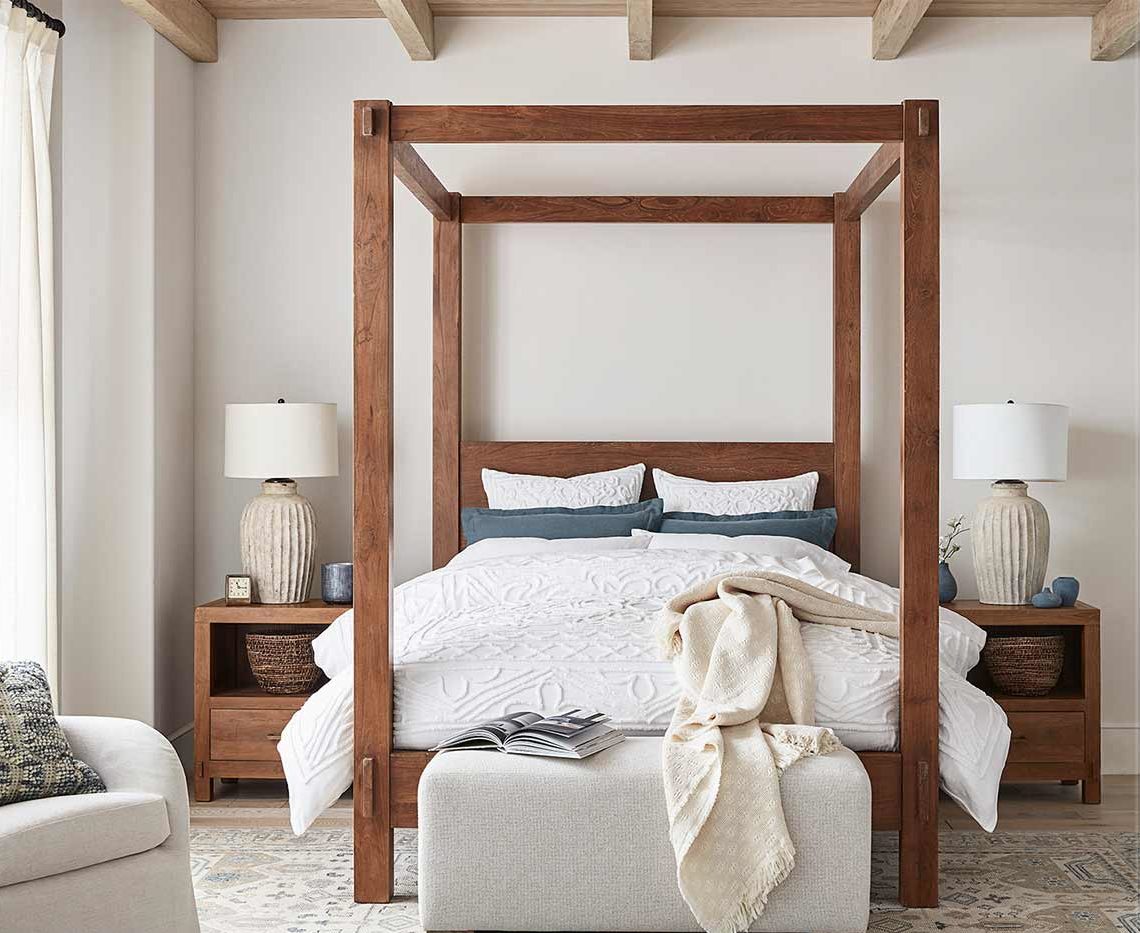 Wood Framed Bed Modern Bedroom Rustic Chic