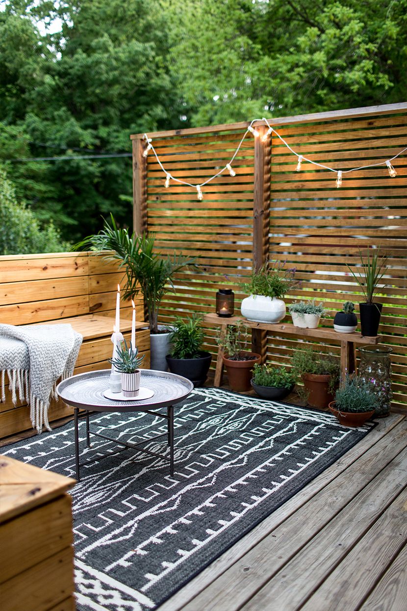 Boho Chic Inspired Patio Modern Cedar Fence Privacy Wall