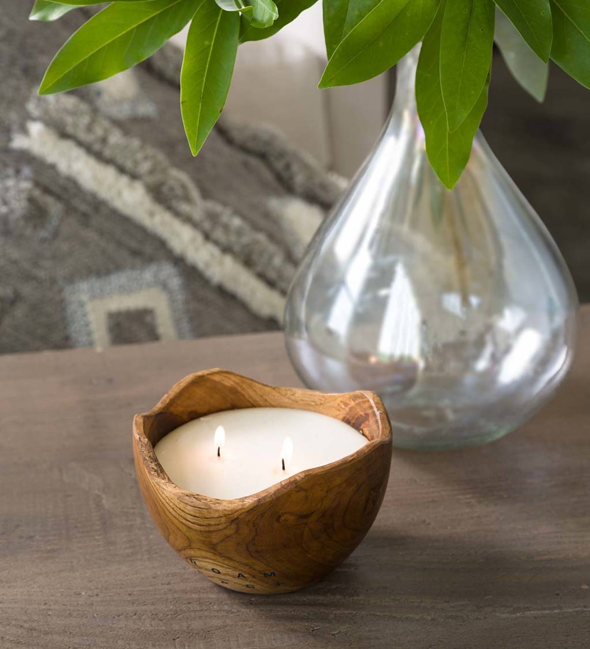 Candle Decorating Ideas Wood Bowl