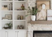 overgrouted brick fireplace