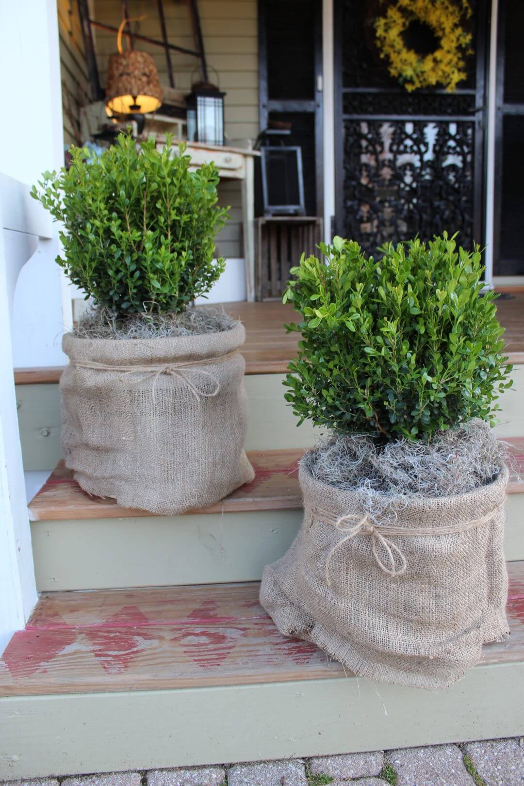 Burlap Basket Planter