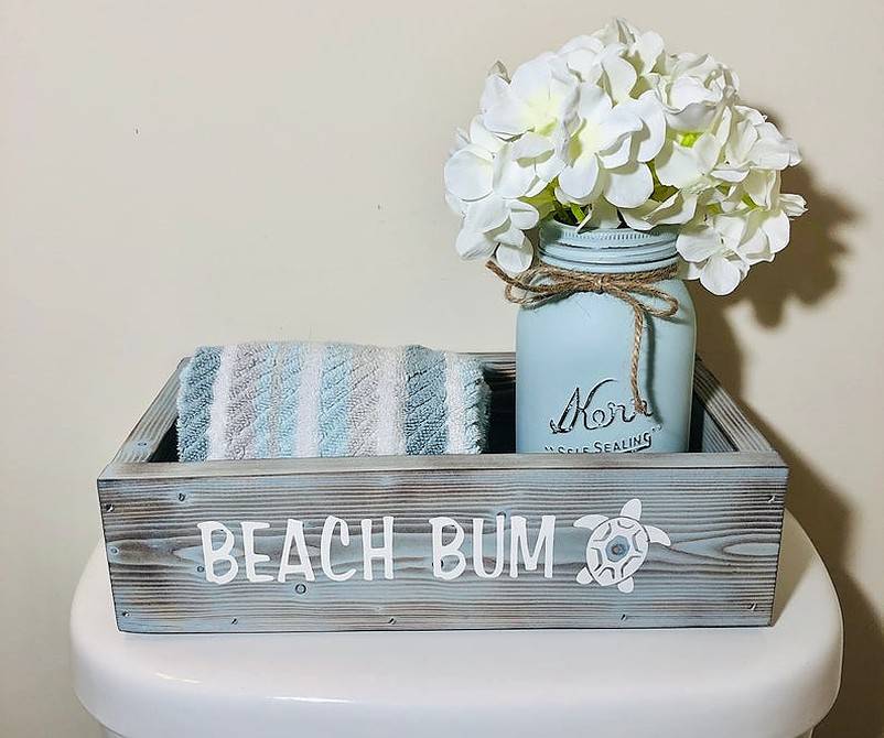 Coastal Bathroom Decor, Fun TP Storage Box, Beach Bum Decor, Beach