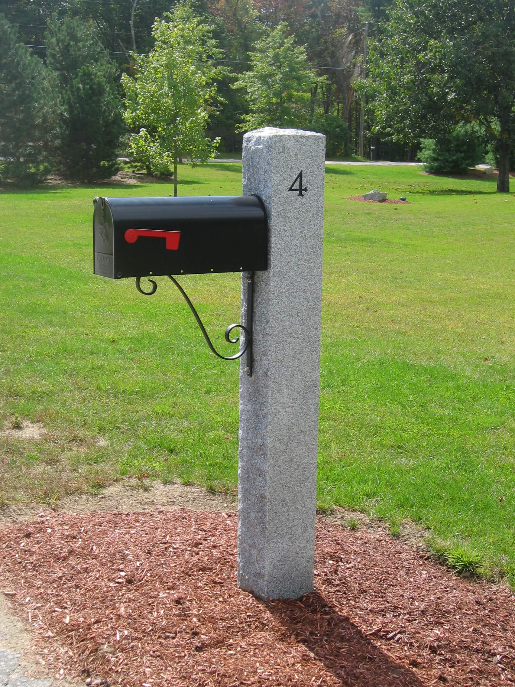 Granite Mailbox Post