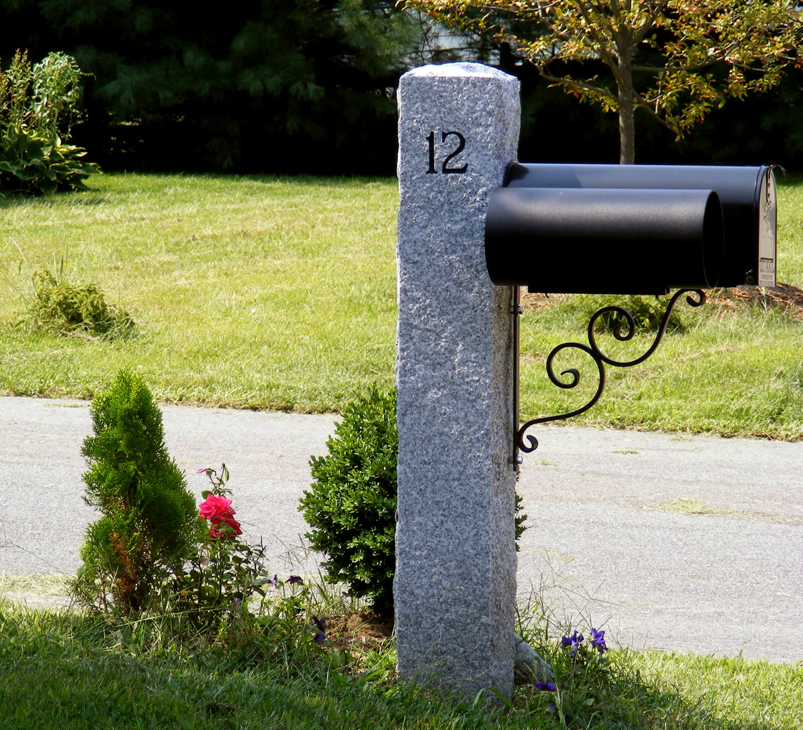 Granite Mailbox Post.
