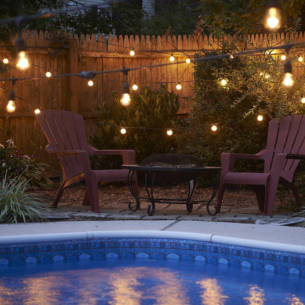 Light bulbs Along and Over Pool