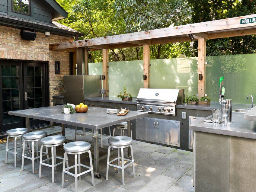 Outdoor Kitchen With Dining Area