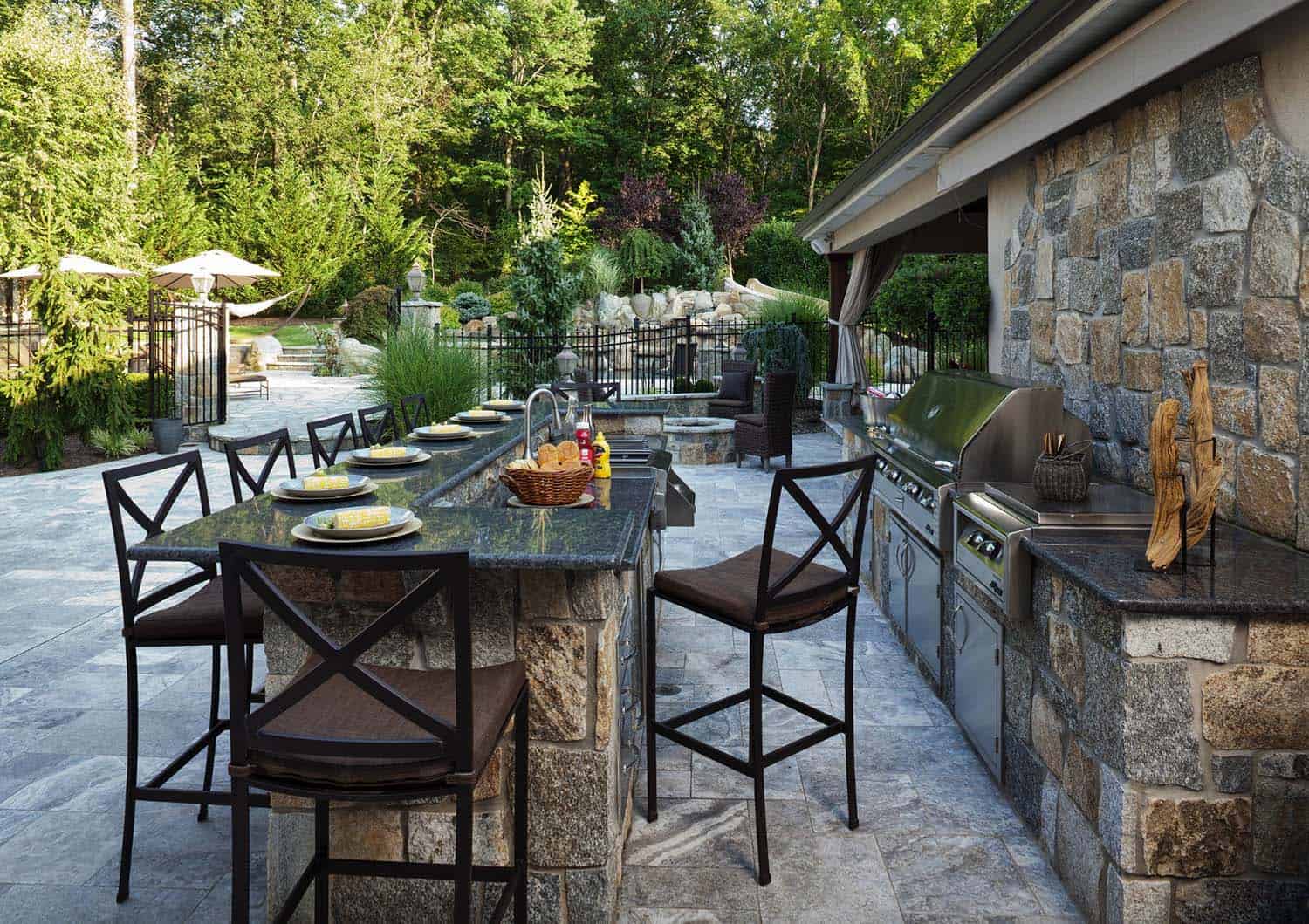 Outdoor Kitchen with Dining Area