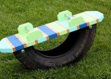 Recycled tire teeter totter