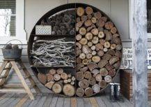 Round Storage Rack for Firewood and Kindling