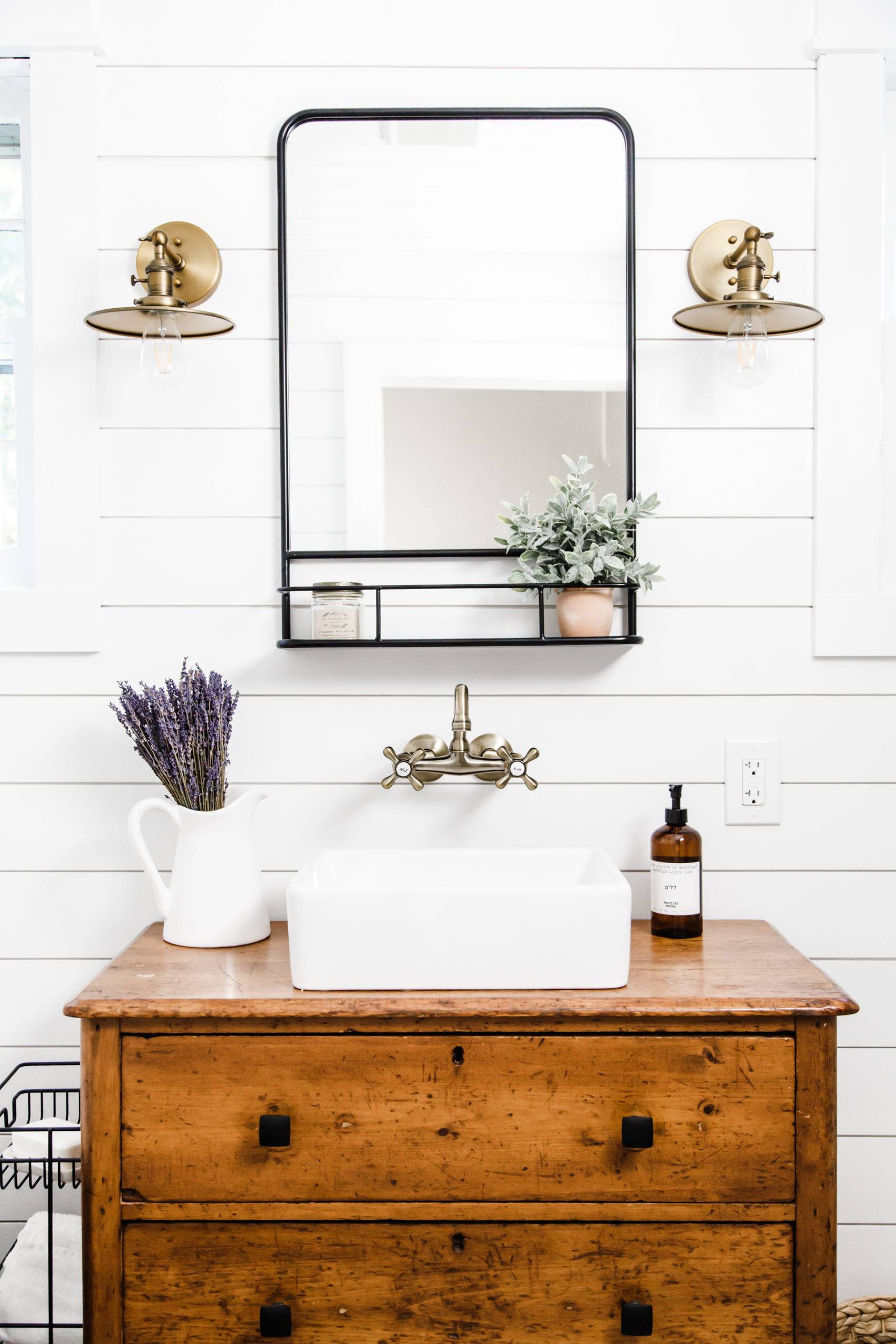 Shiplap Wall and Wood Decor