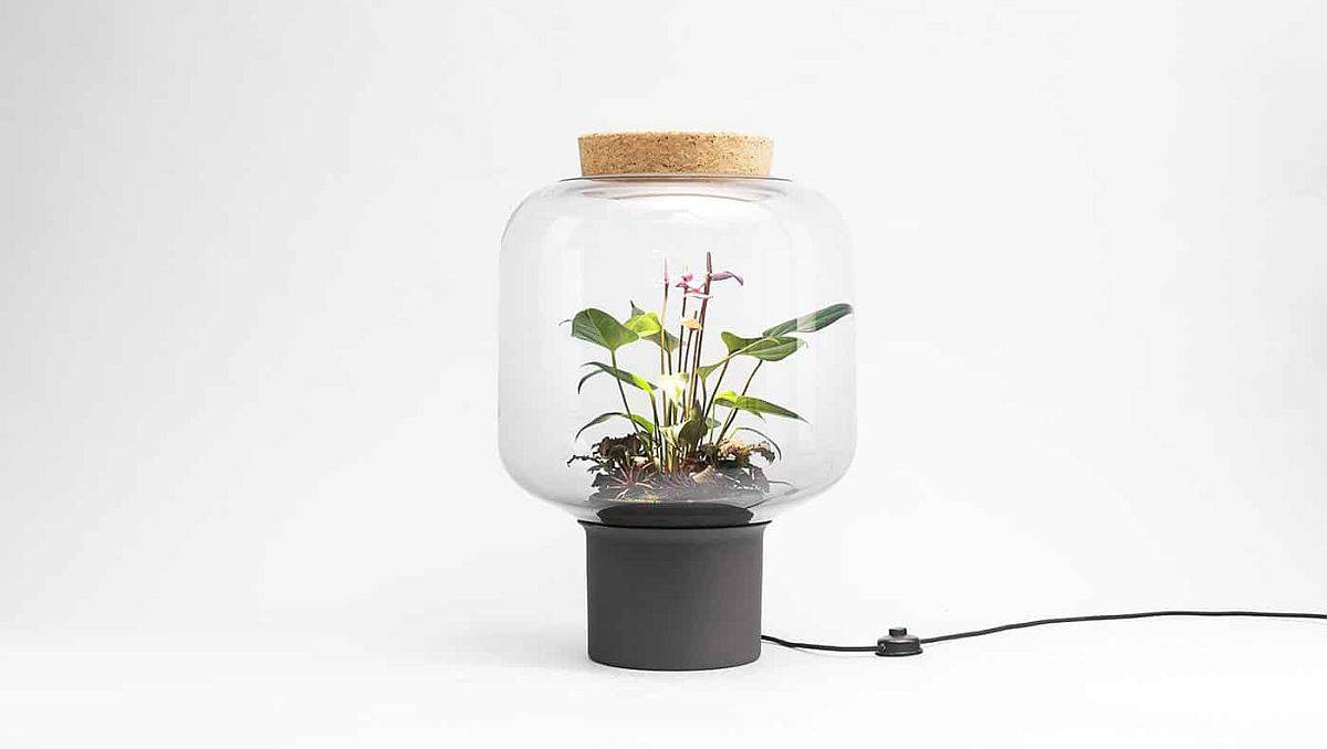 Unique plant lights Mygdal with a custom hand-blown design