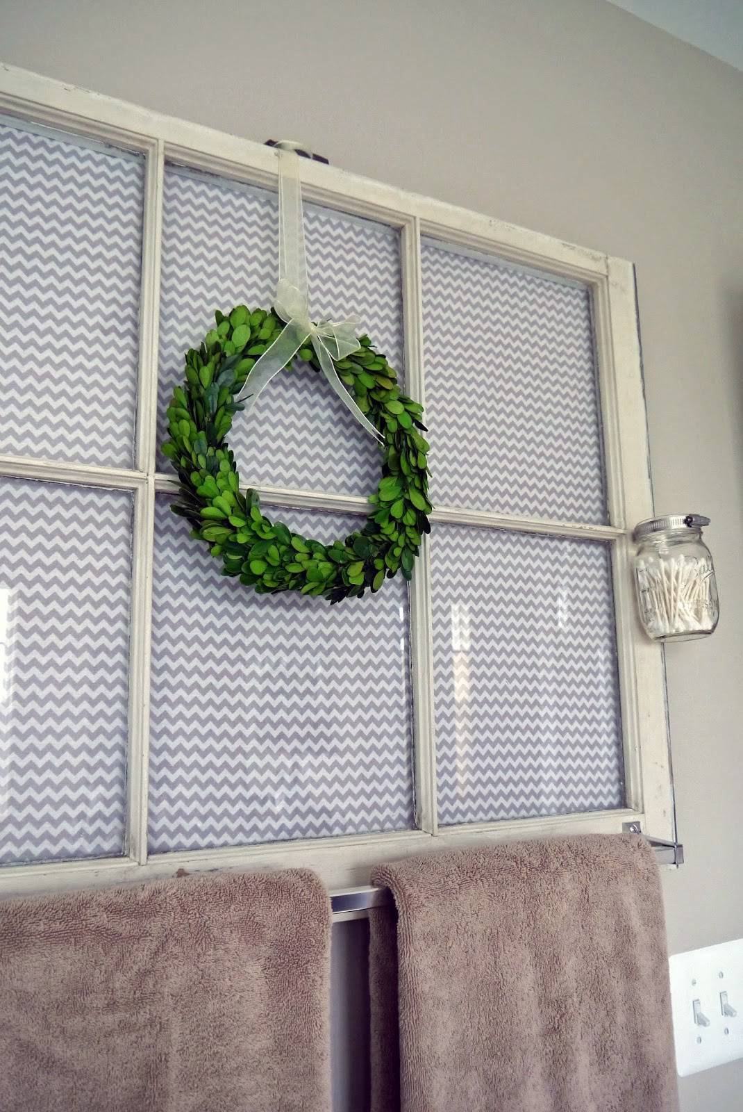 Upcycled Window Frame Towel Hanger