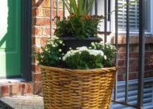 Wicker Basket Flower Pot