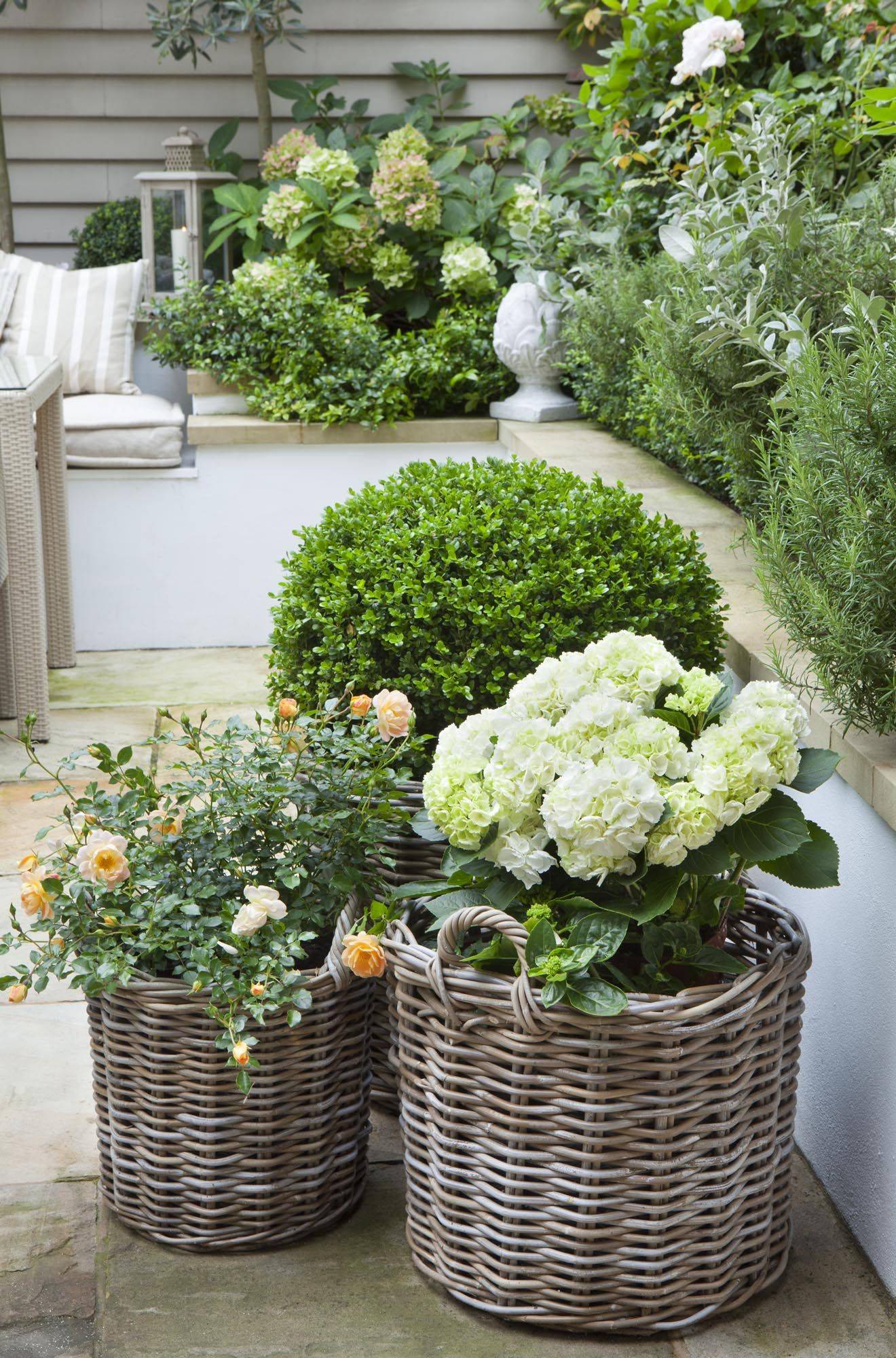 Wicker Basket Flower Pots