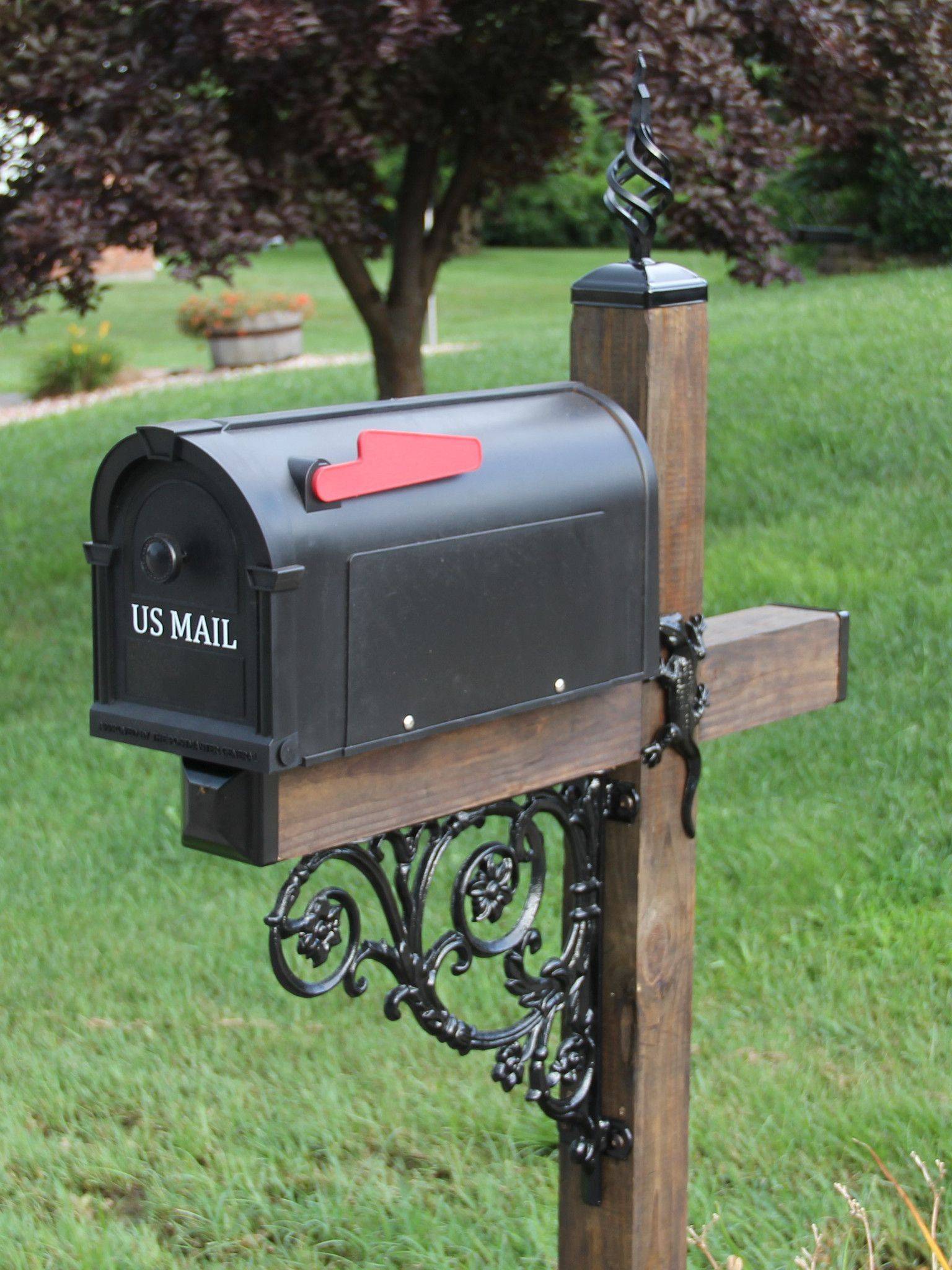 Wood and Iron Mailbox