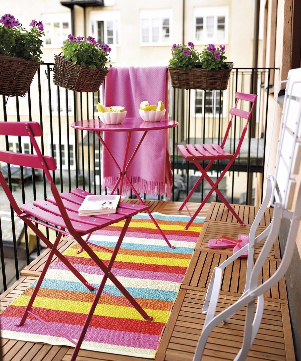 Modern Colorful Colourful Bright Patio Balcony Small Space Solution Pink Fuscia Decor