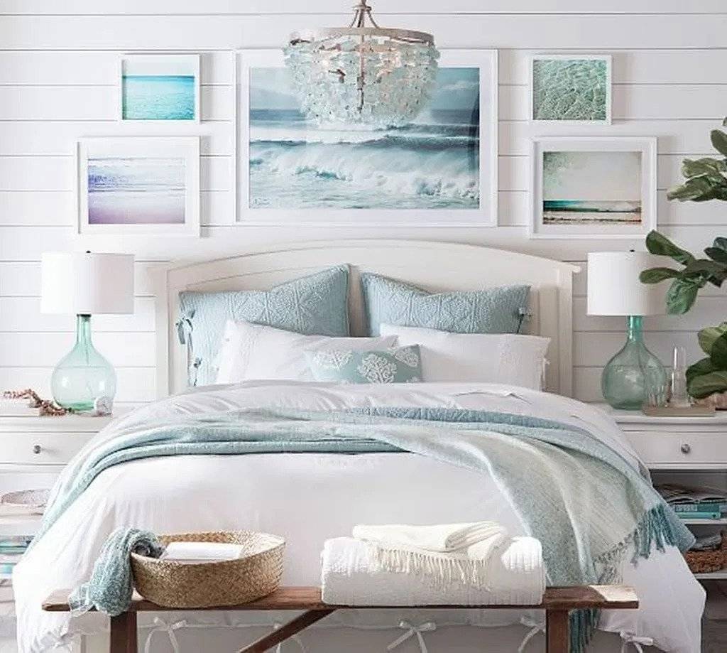 Beach Inspired Picture Frames on Shiplap Wall