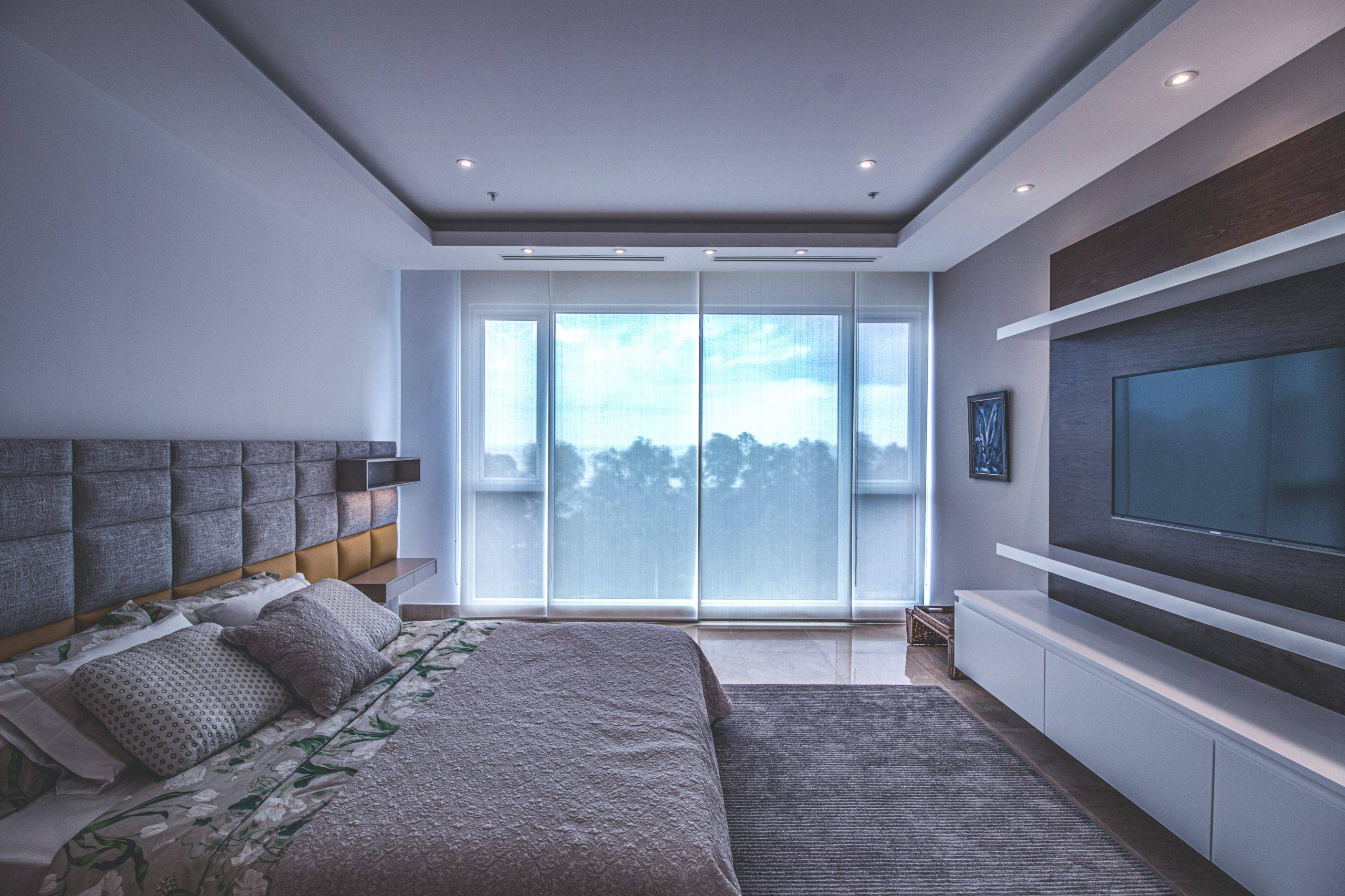 bedroom with grey