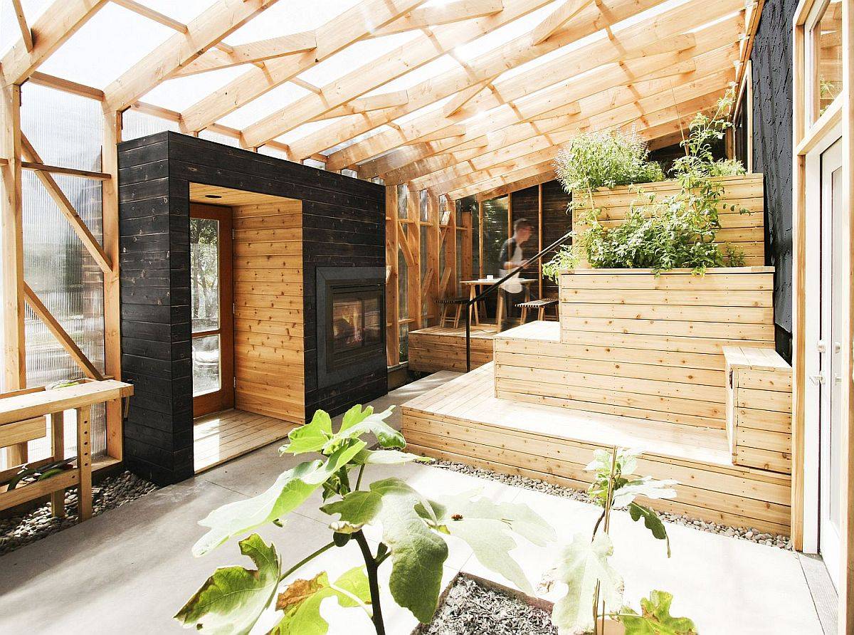 Custom wooden lattice and polycarbonate panels shape this stunningly beautiful greenhouse