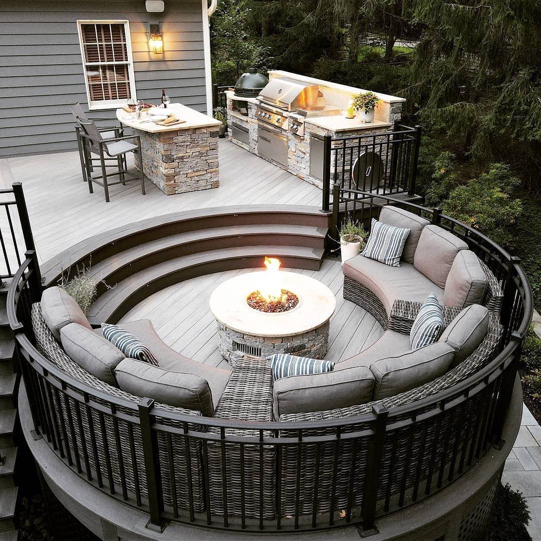 Half circle discount fire pit bench