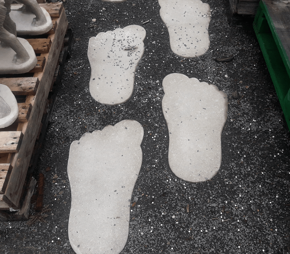 Foot Shaped Steps for Sandy Yard