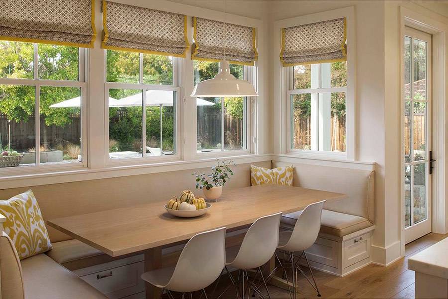 Large Family Breakfast Nook Setting.