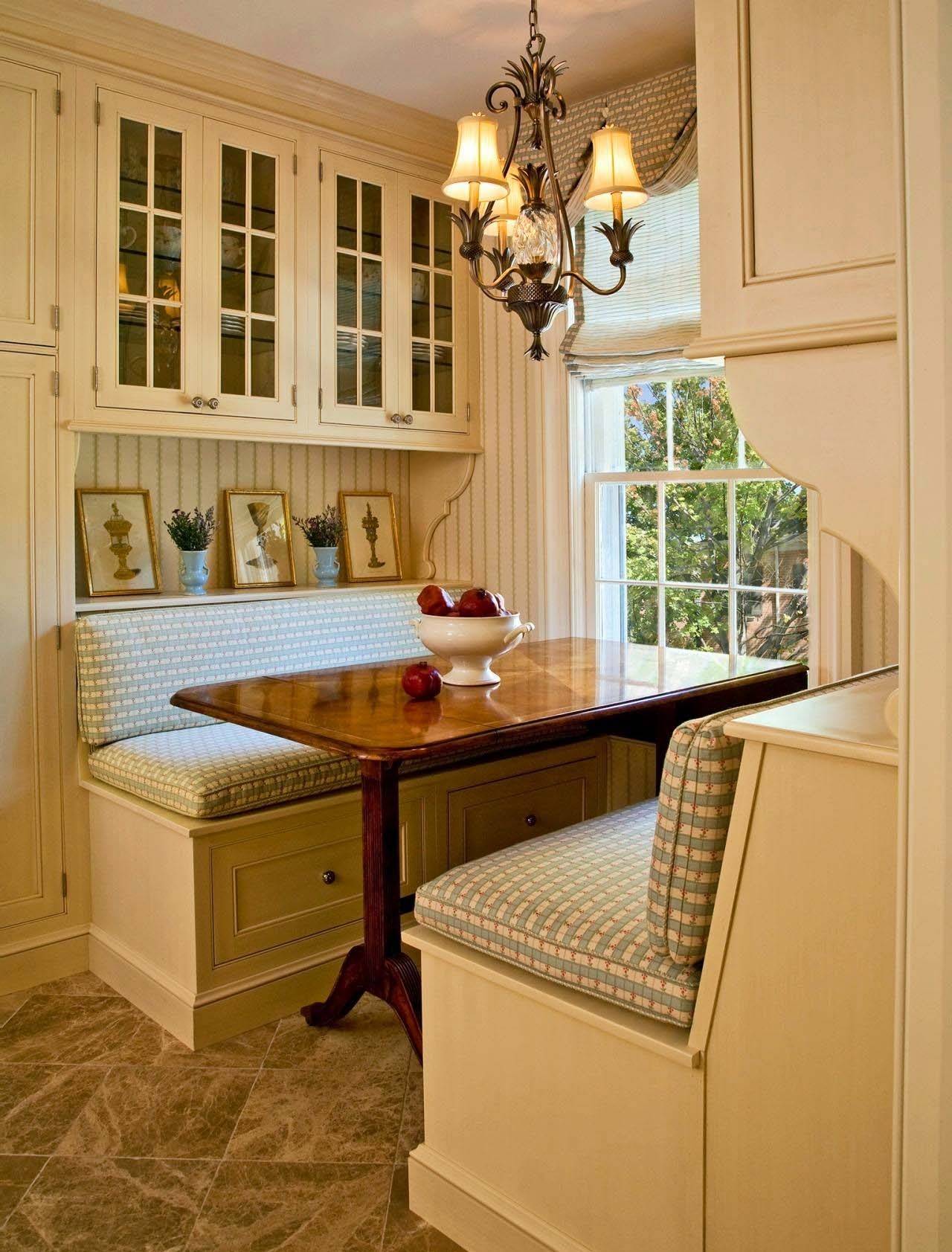 breakfast nook with cabinets