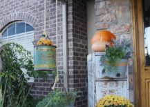 Rustic Filing Cabinet and Planter Pulley Decor