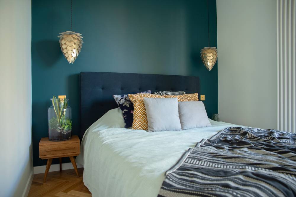 Teal Home Design Awesome Teal Decor Ideas   Teal Accent Bedroom Wall 75741 