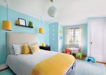 Teal and Yellow Bedroom Accessories