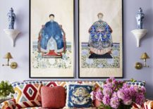 Two huge wall frames of Chinese emperor and empress