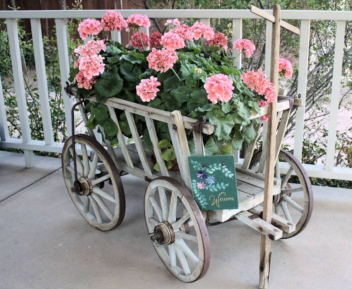 Vintage Cart Gardening Display