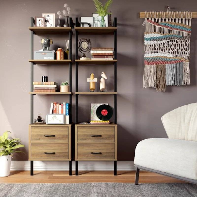 Modern Open Shelf Design in Living Room