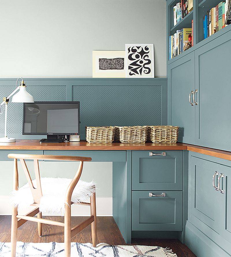 A teal that is a mix of blue and gray feels both bright and sophisticated